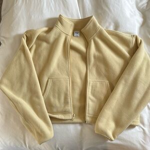 ARITZIA FLEECE PASTEL YELLOW ZIP UP